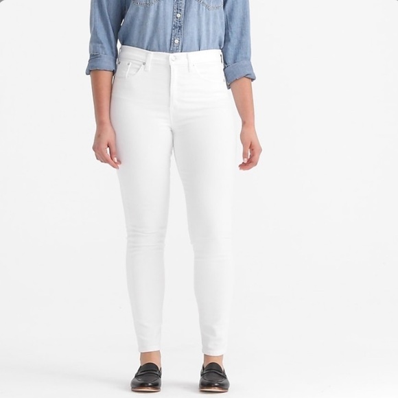 J crew 9” high rise toothpick jeans white 2021 - Picture 1 of 7